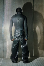 Multi-Waist Coated Biker Pants