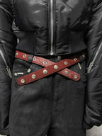 Red 'SØL' Snap Button Belt