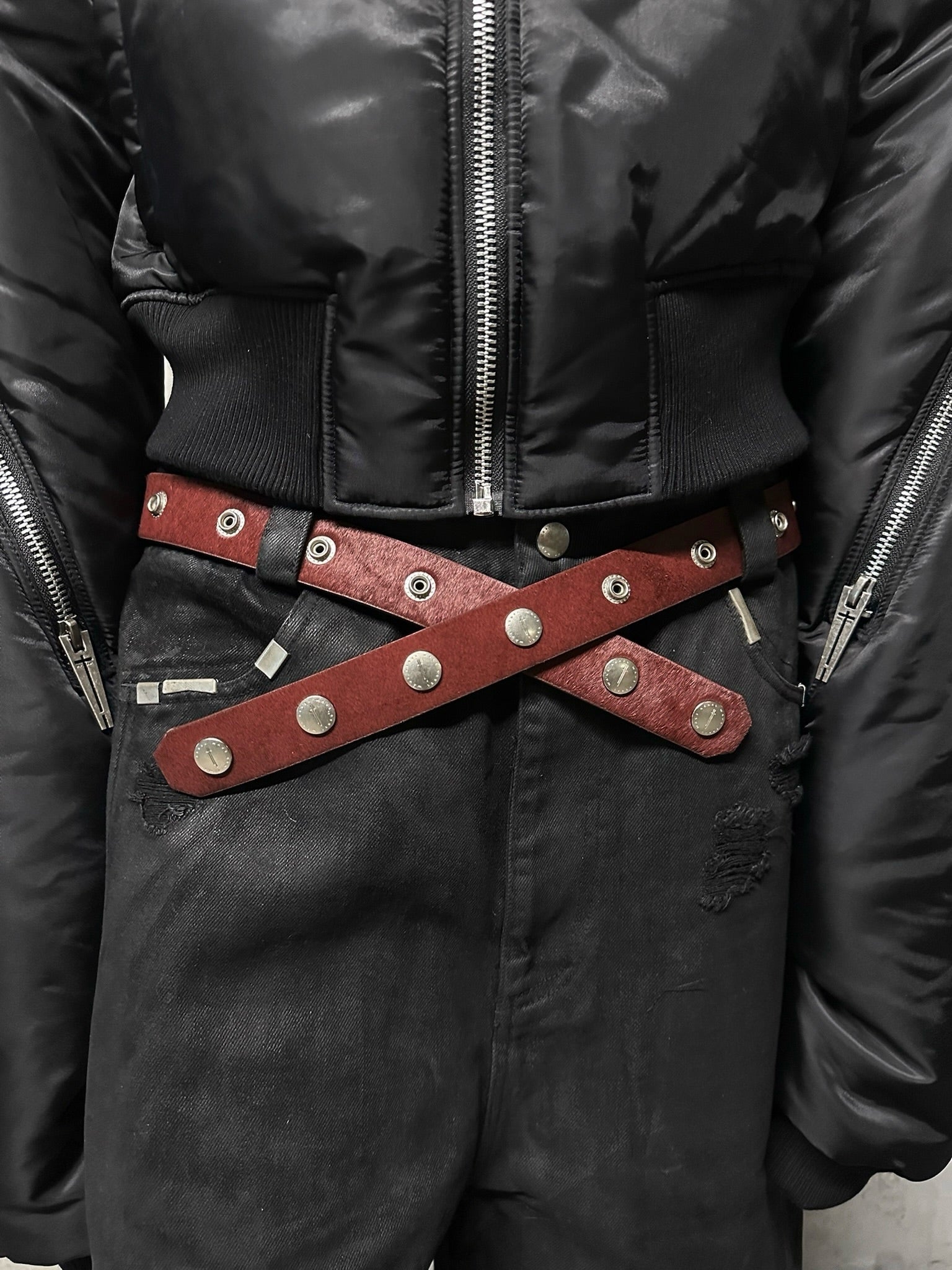 Red 'SØL' Snap Button Belt