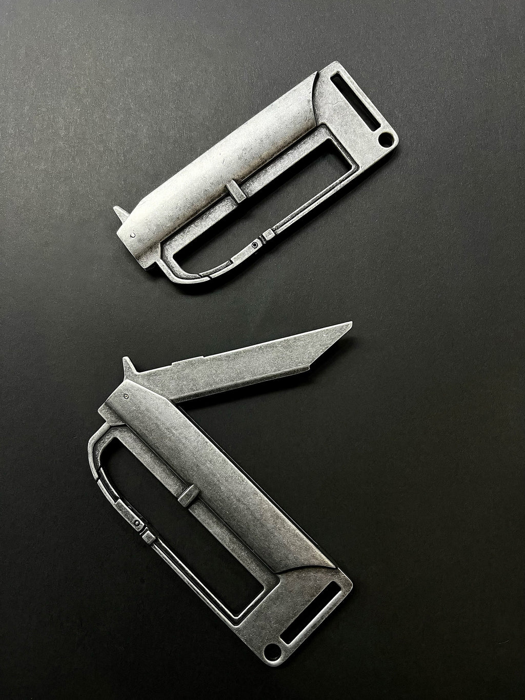 BΣLA Military Leather Belt - Steel Ring & Blade Buckle