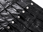 Multi-Waist Coated Biker Pants