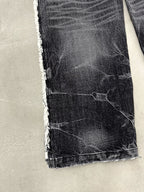 Lightning Washed Frayed Hem Jeans