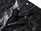 Multi-Waist Coated Biker Pants