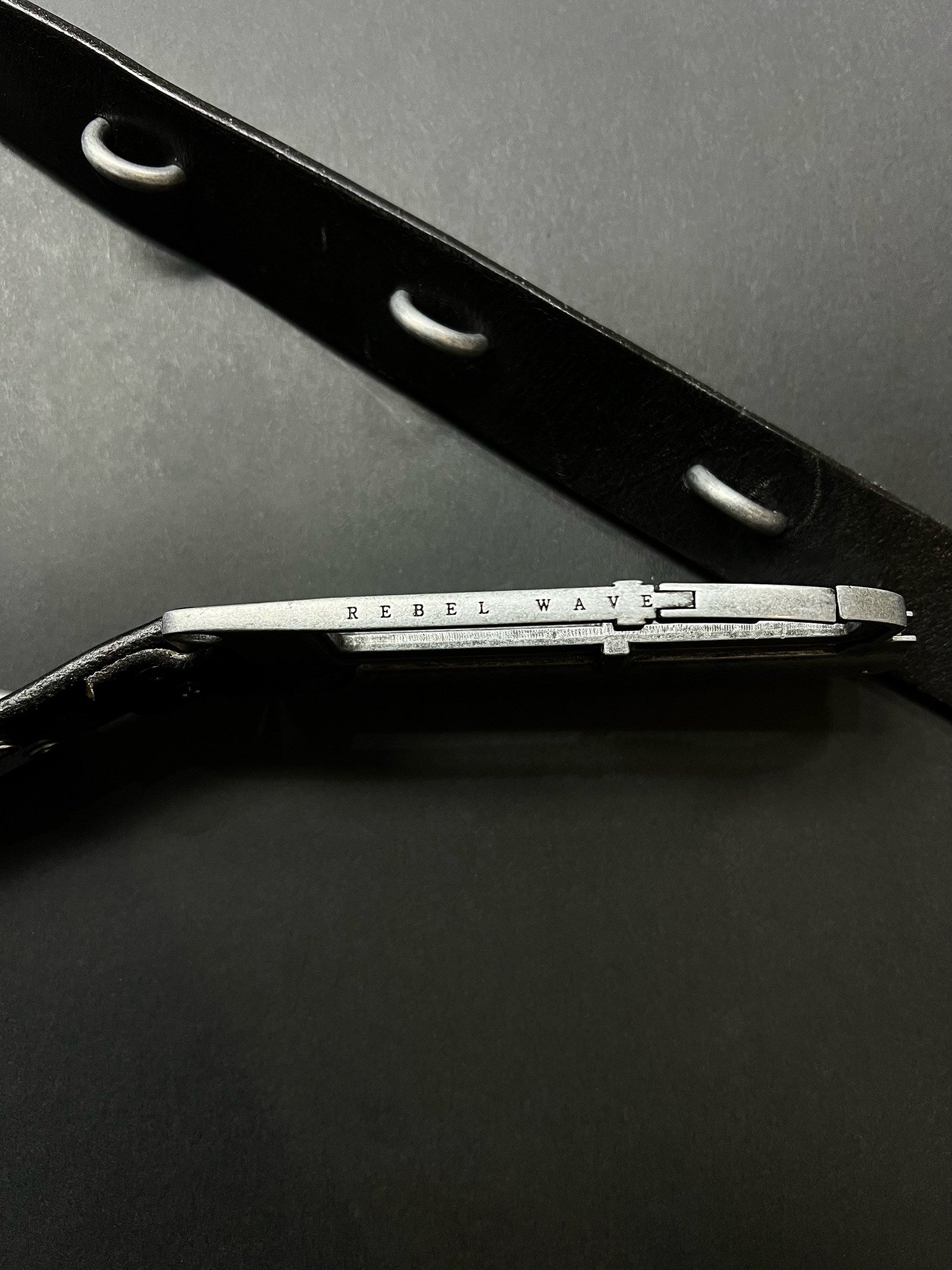 BΣLA Military Leather Belt - Steel Ring & Blade Buckle