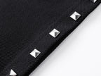 Russian Letter Rivet Print Polo Short Sleeve