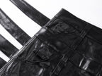 Multi-Waist Coated Biker Pants