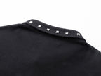 Russian Letter Rivet Print Polo Short Sleeve