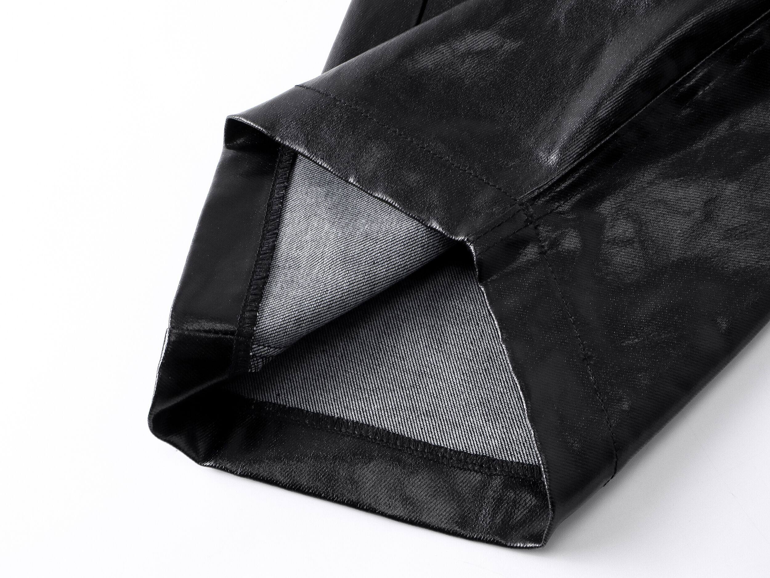 Multi-Waist Coated Biker Pants