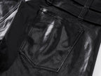 Multi-Waist Coated Biker Pants