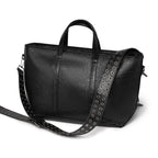 Cross Pattern Cracked PU Leather Tote Bag