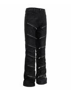 "ZIP" Multi-zipper Wax Pants