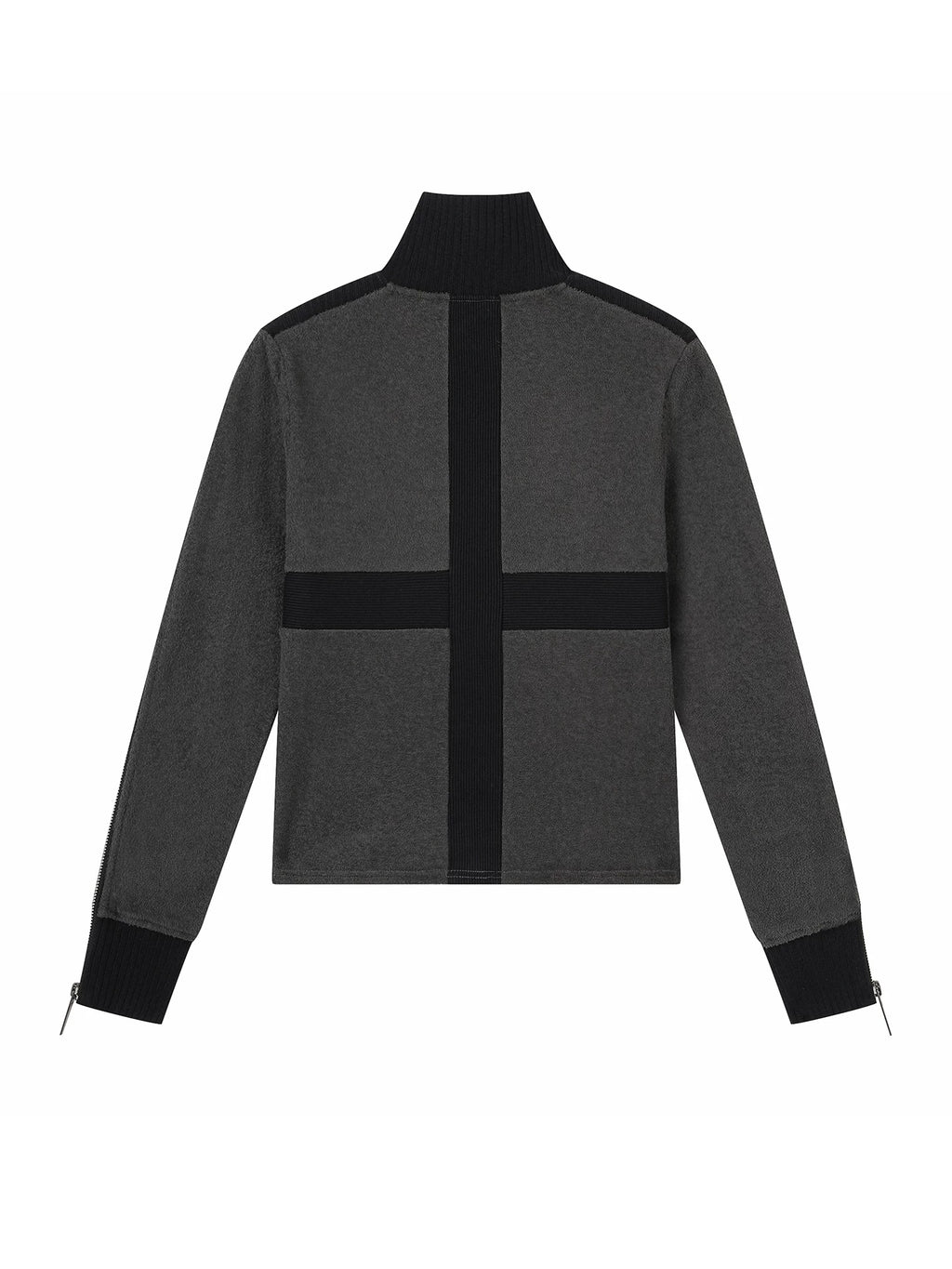 Napoleon Court Standing Collar Double-Breasted Terry Cloth Long Sleeve Jacket