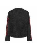 Washed Skull & Castle Print Long Sleeve