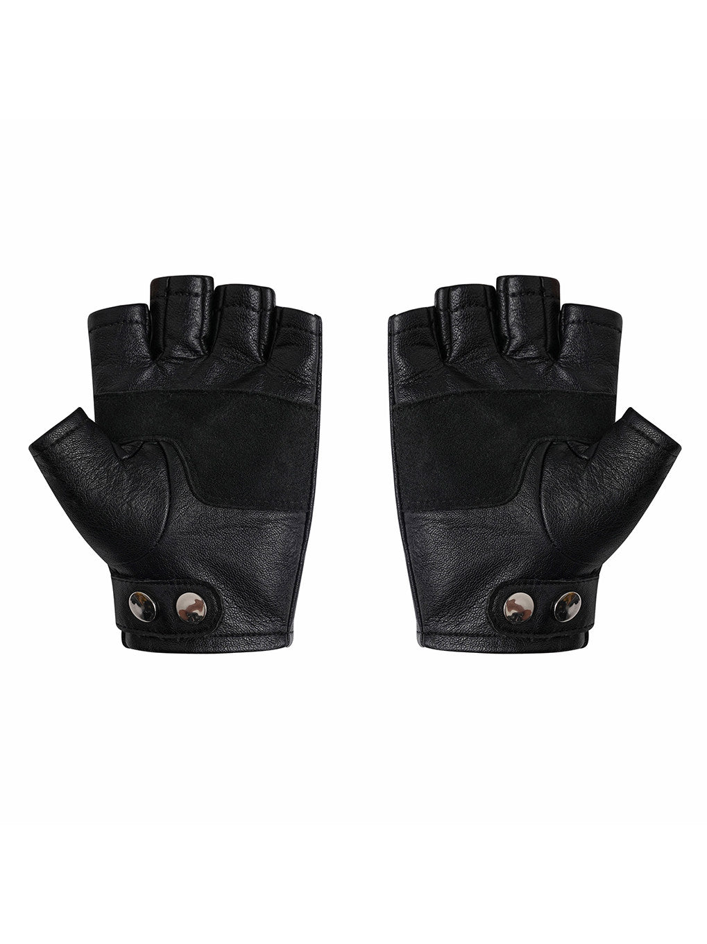 Half Finger Leather Gloves with Cross Studs