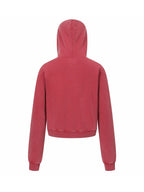 Red Washed Zip-Up Skinny Hoodie
