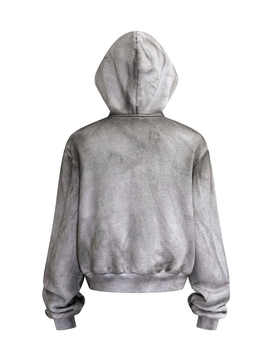 Distressed Slogan Hoodie