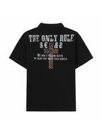 Leopard Flag Print Short Sleeve Polo Tee