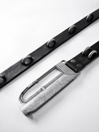 BΣLA Military Leather Belt - Steel Ring & Blade Buckle