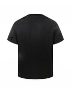 Washed Russian Letter Print Distressed Short-Sleeve Tee