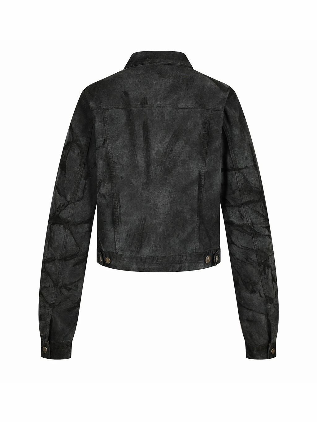 Suede Washed Distressed Jacket, Dirty Creased Denim Outerwear