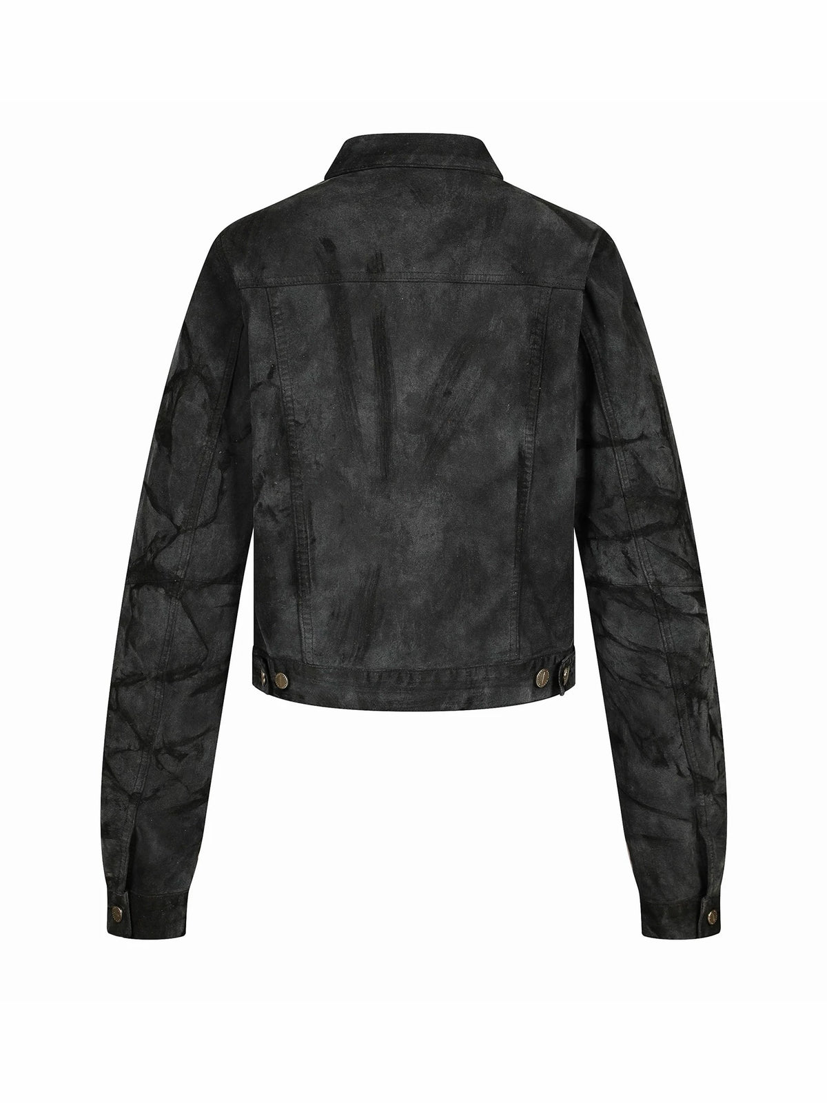 Suede Washed Distressed Jacket, Dirty Creased Denim Outerwear