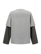 Fake Two-Tone Oversized Long Sleeve Tee