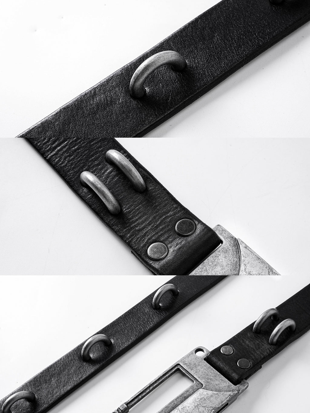 BΣLA Military Leather Belt - Steel Ring & Blade Buckle