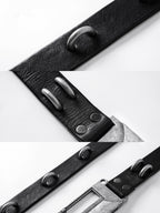 BΣLA Military Leather Belt - Steel Ring & Blade Buckle