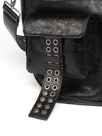 Cross Pattern Cracked PU Leather Tote Bag