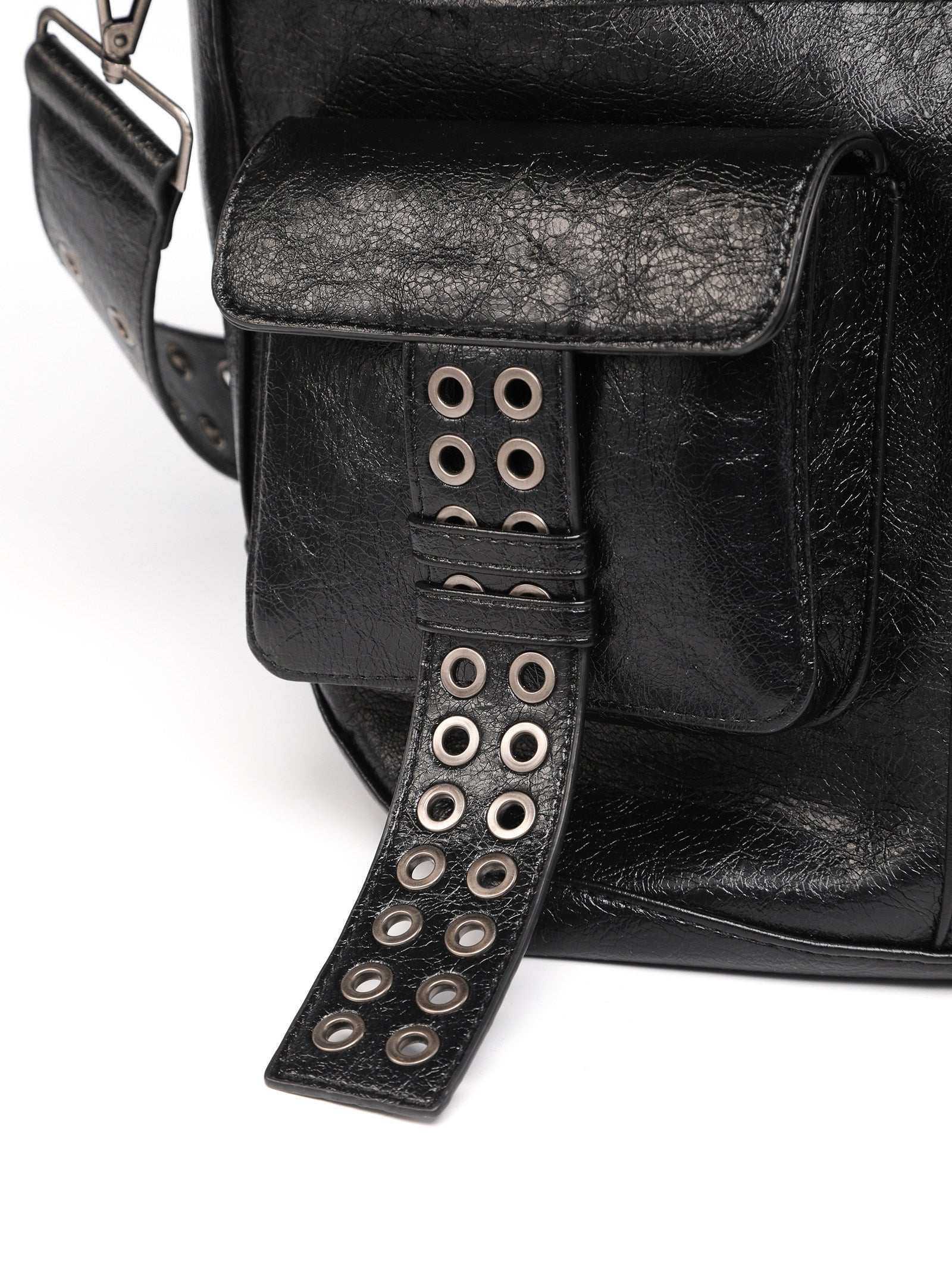 Cross Pattern Cracked PU Leather Tote Bag