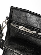 Cross Pattern Cracked PU Leather Tote Bag