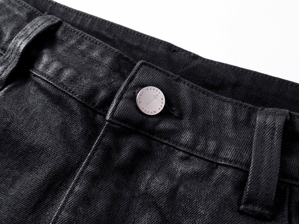 "ZIP" Multi-zipper Wax Pants