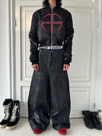 Crack Pattern Waxed Pants