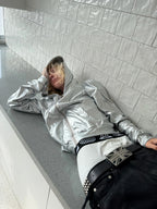 Silver Zip-Up Hoodie