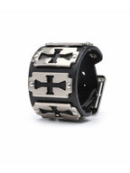 Genuine Leather Cross Blade Bracelet  Wristband 23cm