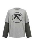 Fake Two-Tone Oversized Long Sleeve Tee