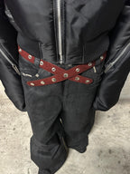 Red 'SØL' Snap Button Belt