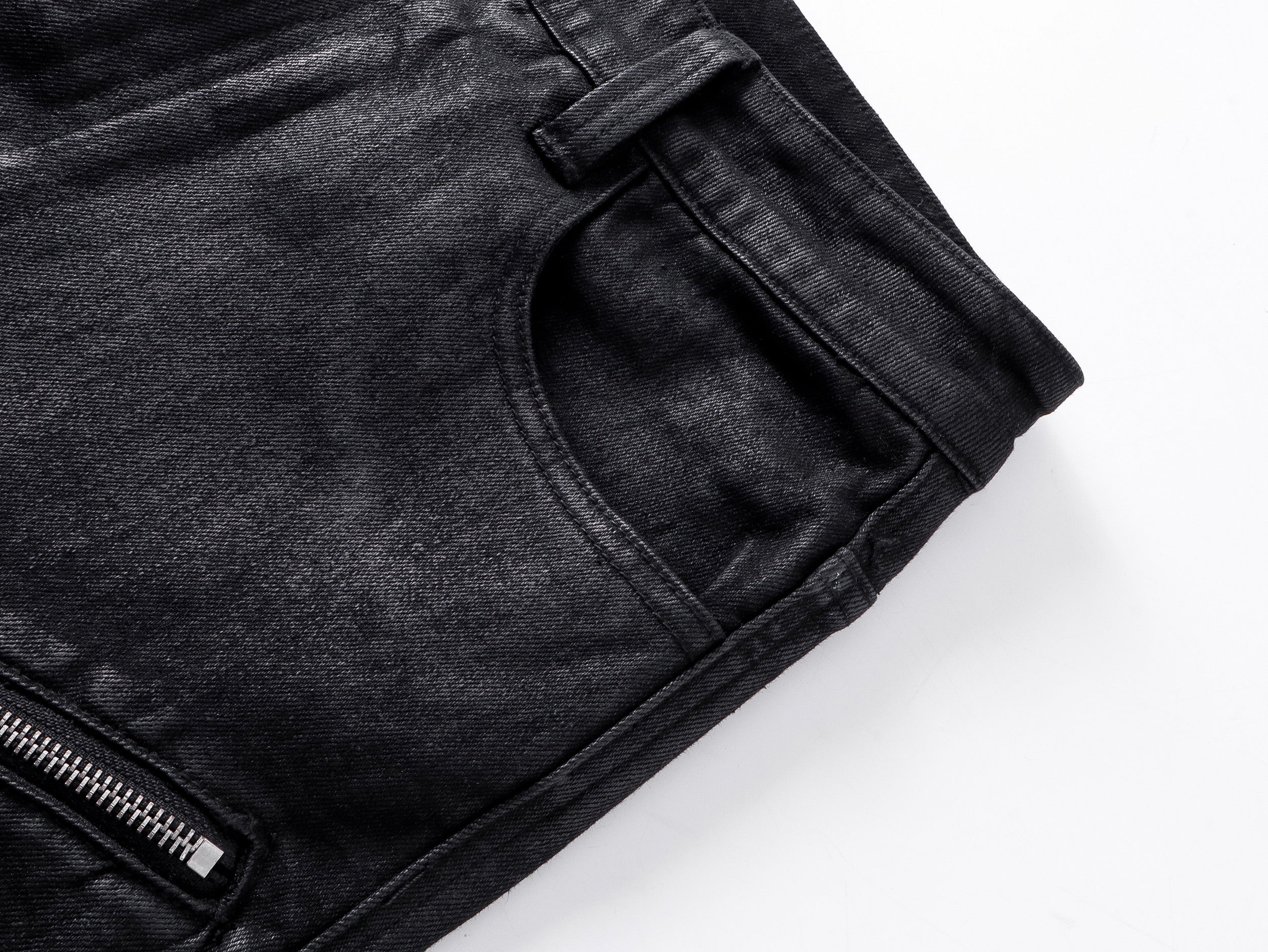 "ZIP" Multi-zipper Wax Pants