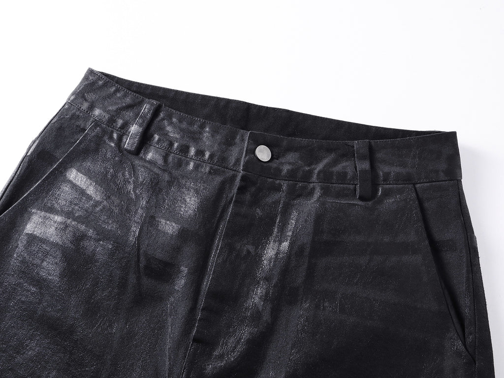 Crack Pattern Waxed Pants