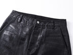 Crack Pattern Waxed Pants