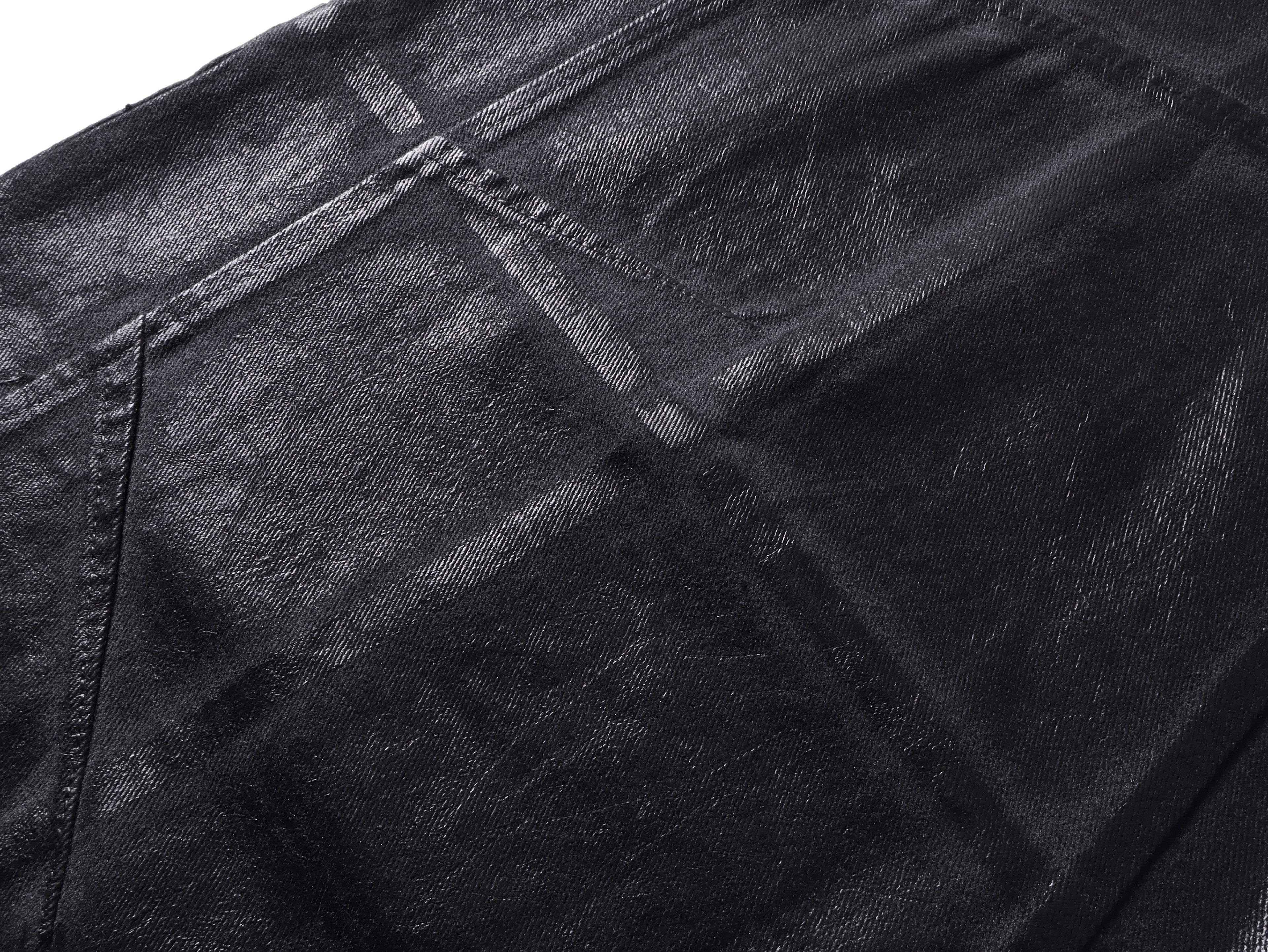 Crack Pattern Waxed Pants