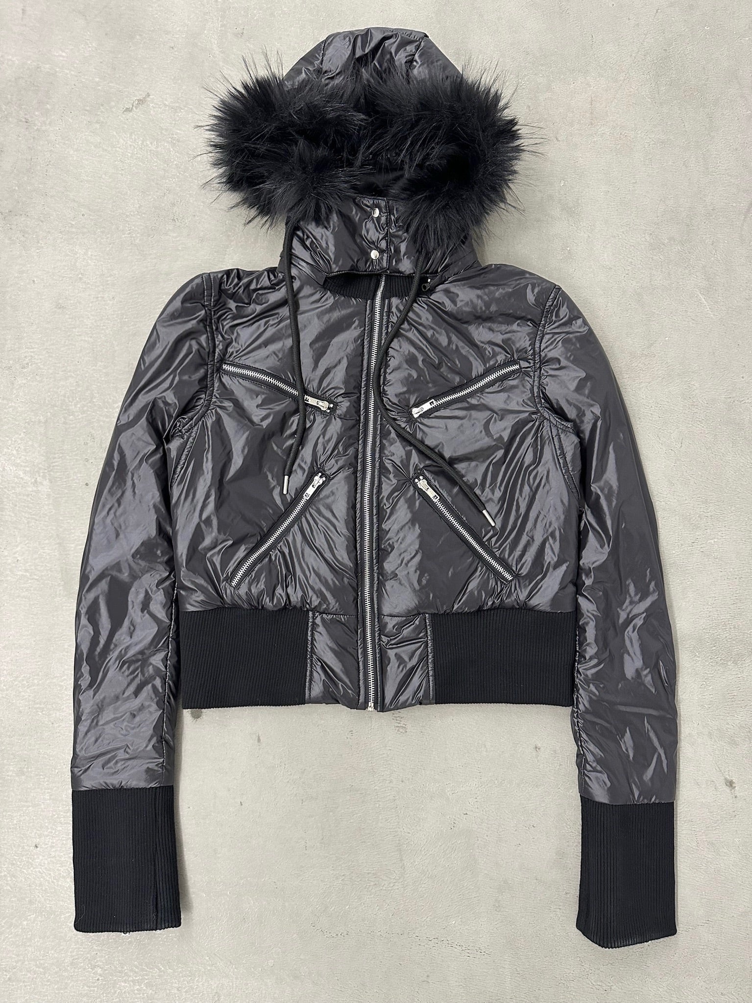 Detachable Fur Hooded Zip Jacket