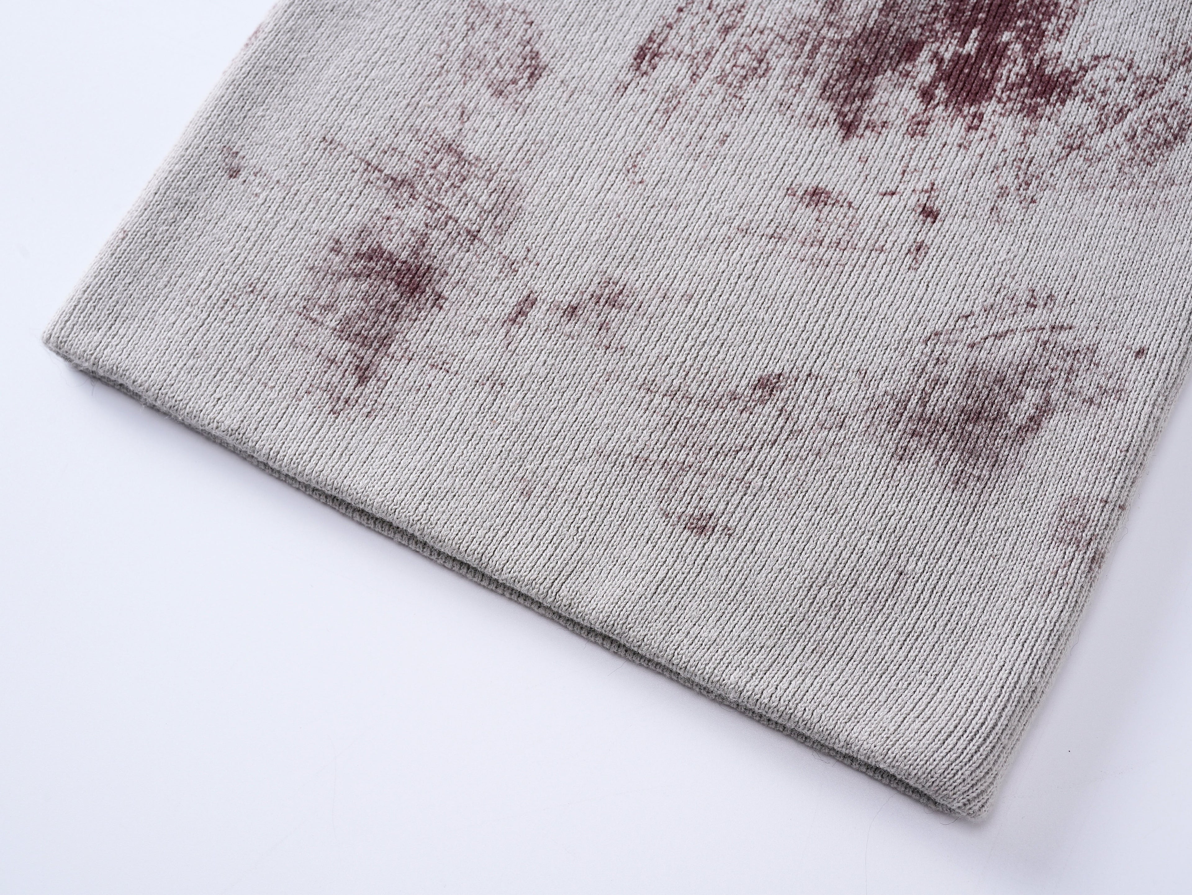 Red Cross Print Beanie Knit Hat