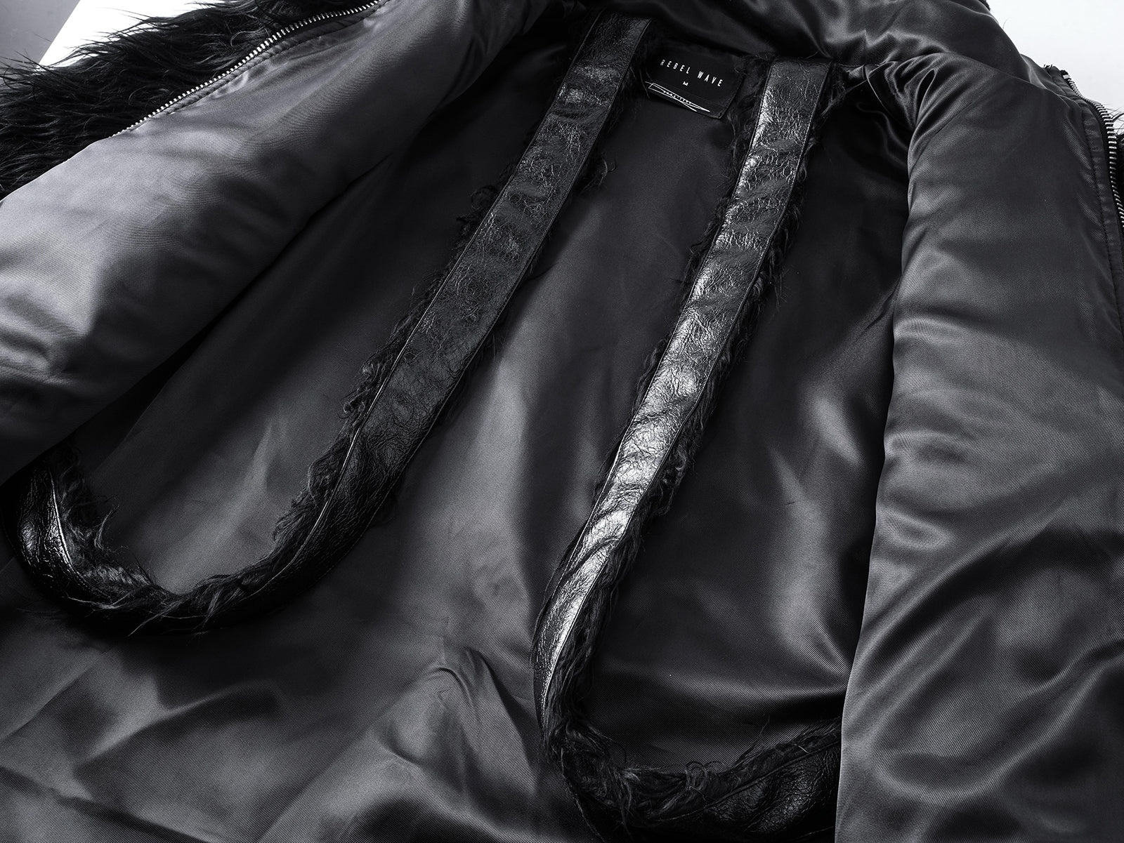 Faux Fur & Leather Zip Jacket