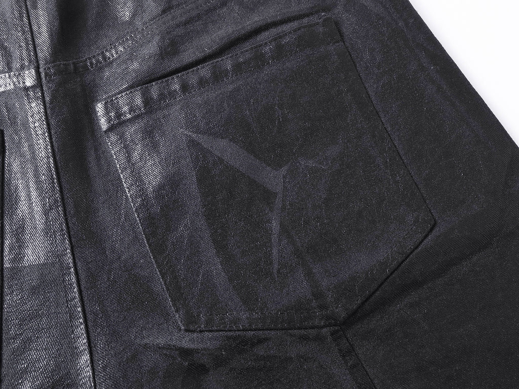 Crack Pattern Waxed Pants