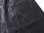 Crack Pattern Waxed Pants