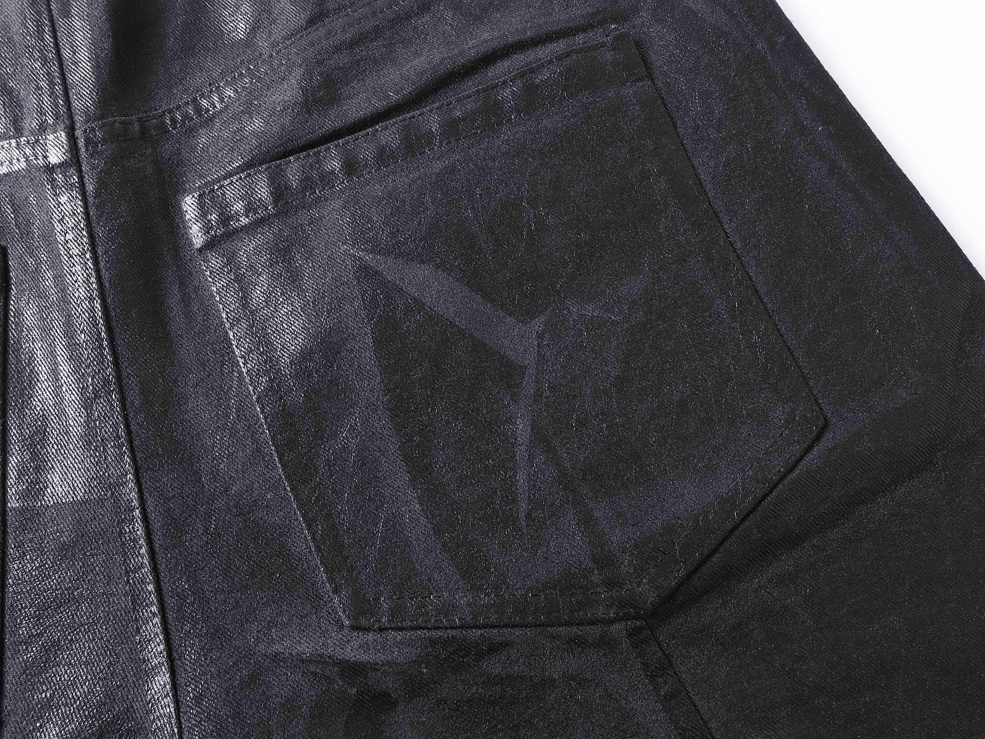 Crack Pattern Waxed Pants