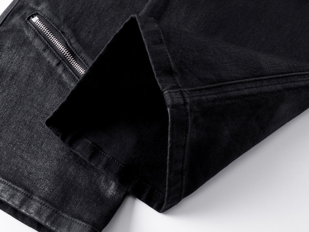 "ZIP" Multi-zipper Wax Pants