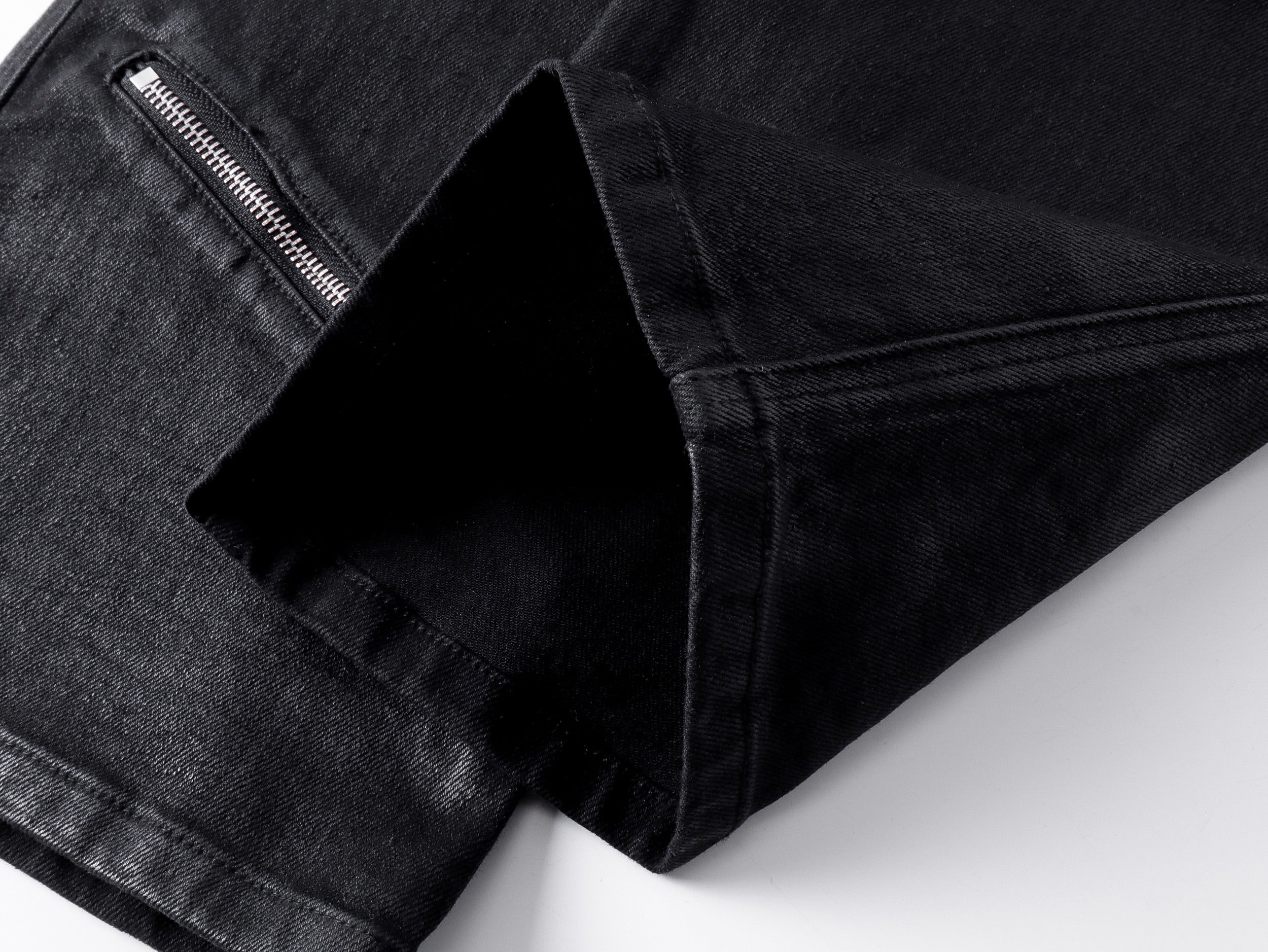 "ZIP" Multi-zipper Wax Pants