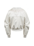 White Devil Faux Fur Collar Leather Jacket
